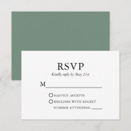 Modernes, elegantes Minimalistisches Hochzeitssage RSVP Karte