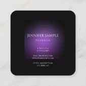 Modernes elegantes, Minimalistisches Lila Template Quadratische Visitenkarte (Rückseite)