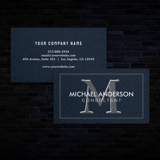 Modernes, elegantes Minimalistisches Monogramm Ber Visitenkarte