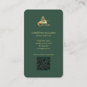 Modernes elegantes Minimalistisches Monogramm-Mark Visitenkarte (Rückseite)