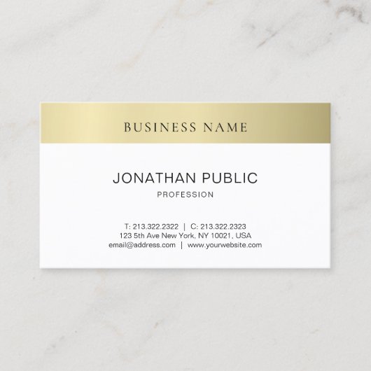 Modernes, elegantes, Minimalistisches Schlichtes G Visitenkarte (Vorderseite)