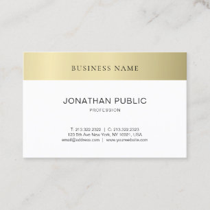 Modernes elegantes minimalistisches Schlichtes Gol Visitenkarte