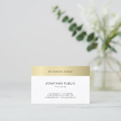 Modernes elegantes minimalistisches Schlichtes Gol Visitenkarte (Stehend Vorderseite)