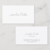 Modernes elegantes Minimalistisches schlichtes Visitenkarte (Vorne/Hinten)