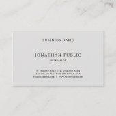 Modernes elegantes Minimalistisches schlichtes Visitenkarte (Rückseite)