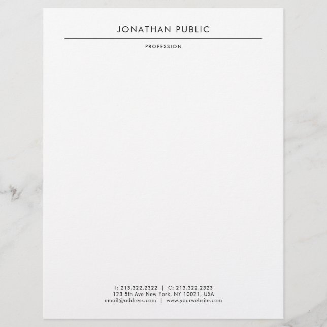 Modernes, elegantes Minimalistisches Template Briefbogen (Vorderseite)