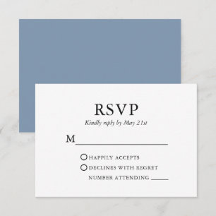 Modernes, elegantes Minimalistisches Wedding Dusty RSVP Karte
