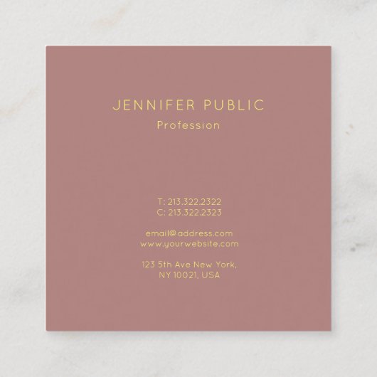 Modernes, elegantes, Mit Monogramm Design Quadratische Visitenkarte (Rückseite)