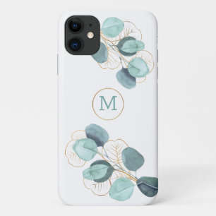Modernes, elegantes Mit Monogramm Eukalyptus Gold  Case-Mate iPhone Hülle