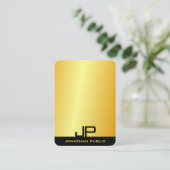 Modernes, elegantes Mit Monogramm Gold Look Templa Visitenkarte (Stehend Vorderseite)