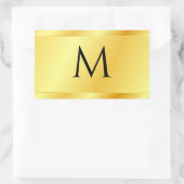 Modernes, elegantes Mit Monogramm Template in Gold Rechteckiger Aufkleber (Tasche)