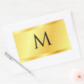 Modernes, elegantes Mit Monogramm Template in Gold Rechteckiger Aufkleber (Umschlag)