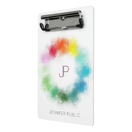 Modernes, elegantes Mit Monogramm Template Mini Klemmbrett (Gewinkelt2)