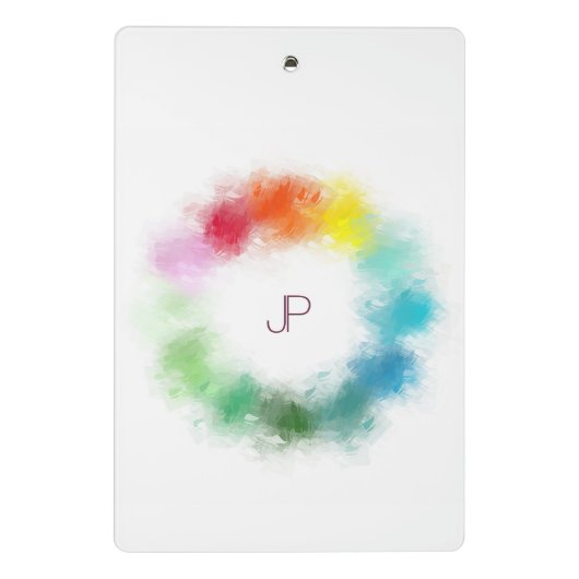 Modernes, elegantes Mit Monogramm Template Mini Klemmbrett (Rückseite)