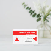 Modernes Elegantes Modernes Rotes Weiß Visitenkarte (Stehend Vorderseite)