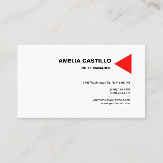 Modernes Elegantes Modernes Rotes Weiß Visitenkarte (Vorderseite)