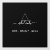 Modernes elegantes Monogram Black Hair Salon Decal Fensteraufkleber (Blatt)