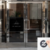 Modernes elegantes Monogram Black Hair Salon Decal Fensteraufkleber (Büro Tür)