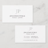 Modernes elegantes Monogram Chic Design Schlicht Visitenkarte (Vorne/Hinten)