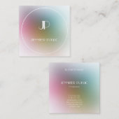 Modernes, elegantes Monogram-farbiges Template Lux Quadratische Visitenkarte (Vorne/Hinten)