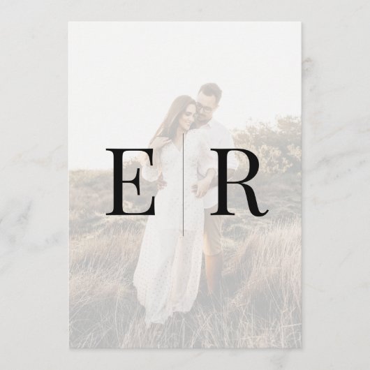 Modernes, elegantes Monogram-Foto-Hochzeitsprogram Programm (Vorderseite)