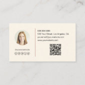 Modernes, elegantes Monogram Foto QR Terracotta Visitenkarte (Rückseite)