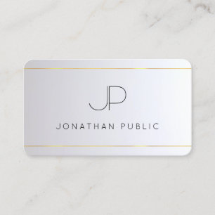 Modernes, elegantes Monogram Gold Silver Rounded Visitenkarte