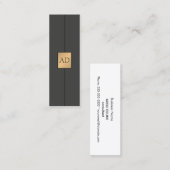 Modernes, elegantes Monogram Gray Imitats Gold Con Mini Visitenkarte (Vorne/Hinten)