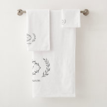 Modernes, elegantes Monogram, Initial Trendy White
