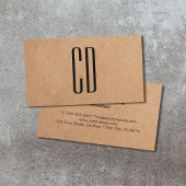 Modernes, elegantes Monogram Kraft Paper Consultan Visitenkarte