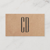 Modernes, elegantes Monogram Kraft Paper Consultan Visitenkarte (Vorderseite)