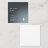 Modernes, elegantes Monogram Schlicht Trendy Desig Quadratische Visitenkarte (Vorne/Hinten)