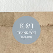 Modernes, elegantes Monogram Vielen Dank Gastgesch Runder Aufkleber