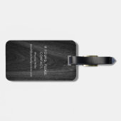 Modernes, elegantes Monogramm-Anfangsname schwarze Gepäckanhänger (Rückseite horizontal)