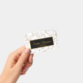 Modernes, elegantes Monogramm aus weißem Marmor -  Ausweis (Handheld)