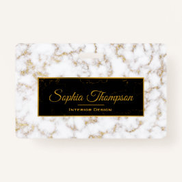 Modernes, elegantes Monogramm aus weißem Marmor -  Ausweis