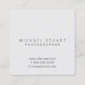 Modernes, elegantes Monogramm aus weißem Marmor Quadratische Visitenkarte (Rückseite)