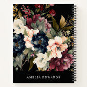 Modernes, elegantes Monogramm der Blumen Personali Notizblock (Rückseite)