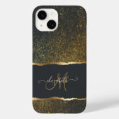 Modernes, elegantes Monogramm der Gold-Touch Case-Mate iPhone Hülle (Rückseite)