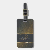 Modernes, elegantes Monogramm der Gold-Touch Gepäckanhänger (Vorderseite vertikal)