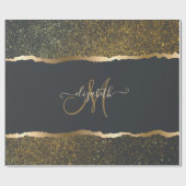 Modernes, elegantes Monogramm der Gold-Touch Geschenkpapier (Flach)