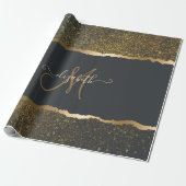 Modernes, elegantes Monogramm der Gold-Touch Geschenkpapier (Ungerollt)