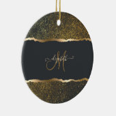 Modernes, elegantes Monogramm der Gold-Touch Keramik Ornament (Rechts)