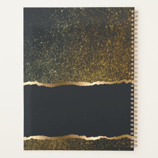 Modernes, elegantes Monogramm der Gold-Touch Planer (Rückseite)