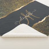 Modernes, elegantes Monogramm der Gold-Touch Sherpadecke (3/4)
