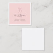 Modernes, elegantes Monogramm-Design Pink Schlicht Quadratische Visitenkarte (Vorne/Hinten)