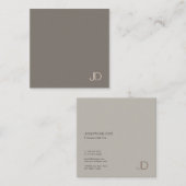 Modernes, elegantes Monogramm-Farbharmonie Berufli Quadratische Visitenkarte (Vorne/Hinten)