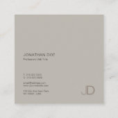 Modernes, elegantes Monogramm-Farbharmonie Berufli Quadratische Visitenkarte (Rückseite)