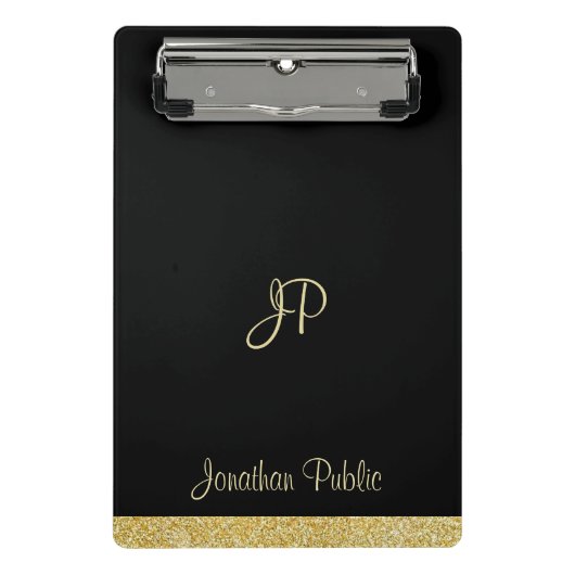 Modernes, elegantes Monogramm für einfaches Design Mini Klemmbrett (Vorderseite)