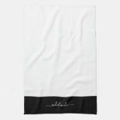 Modernes, elegantes Monogramm für Schwarz-weißen S Geschirrtuch (Vertikal)